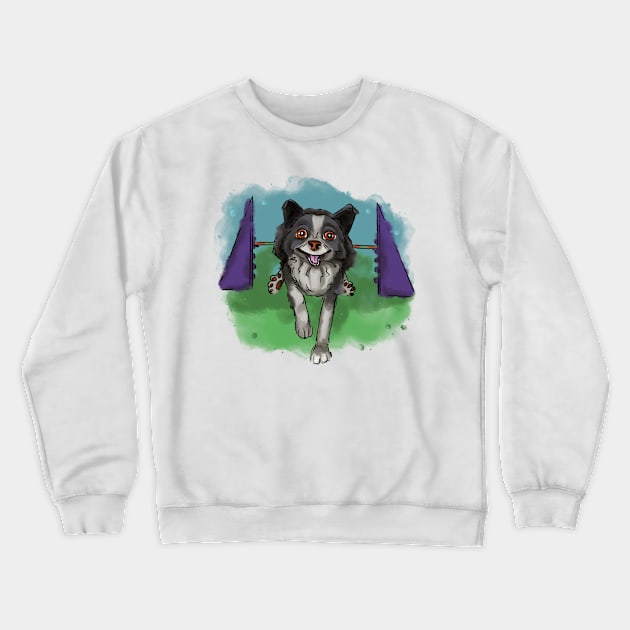 Happy agility dog Crewneck Sweatshirt by Antiope